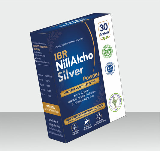 IBR NillAlcho Silver Powder – Ayurvedic Herbal Powder, 30 Sachets